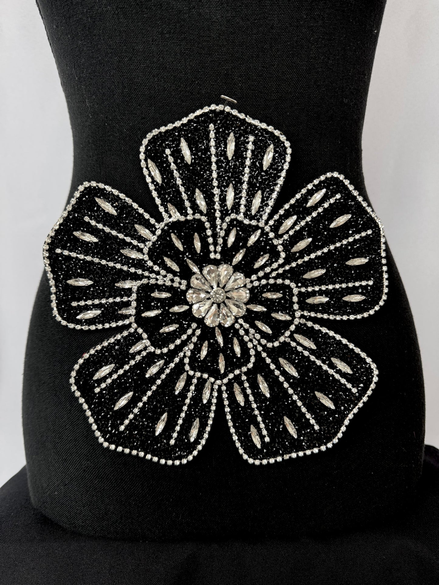 3D Flower Rhinestone Patch