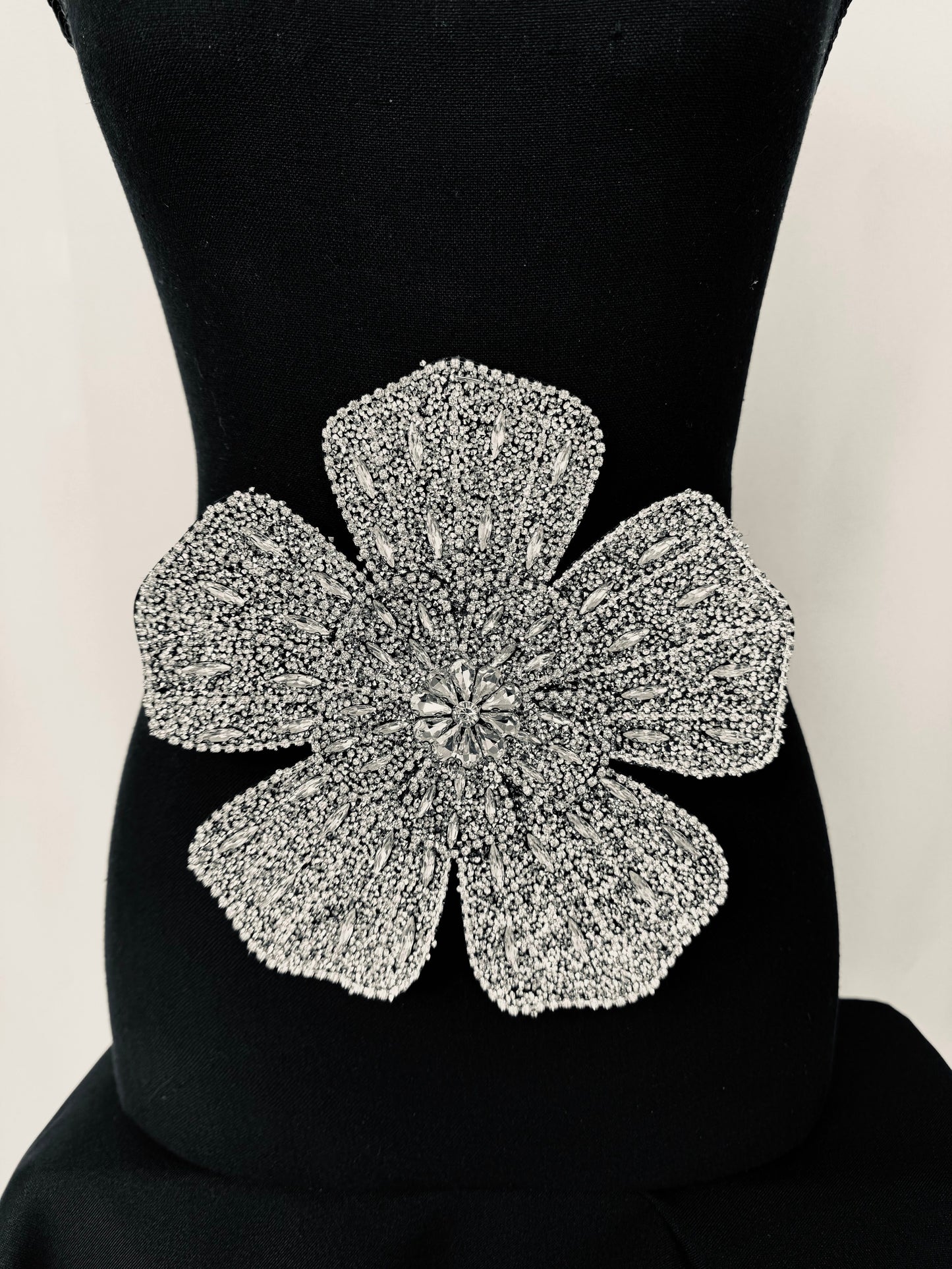 3D Flower Rhinestone Patch