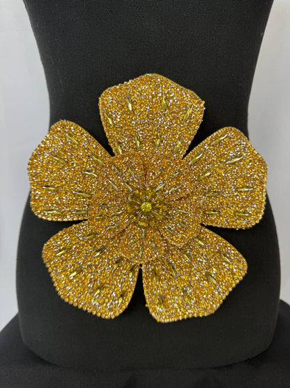 3D Flower Rhinestone Patch