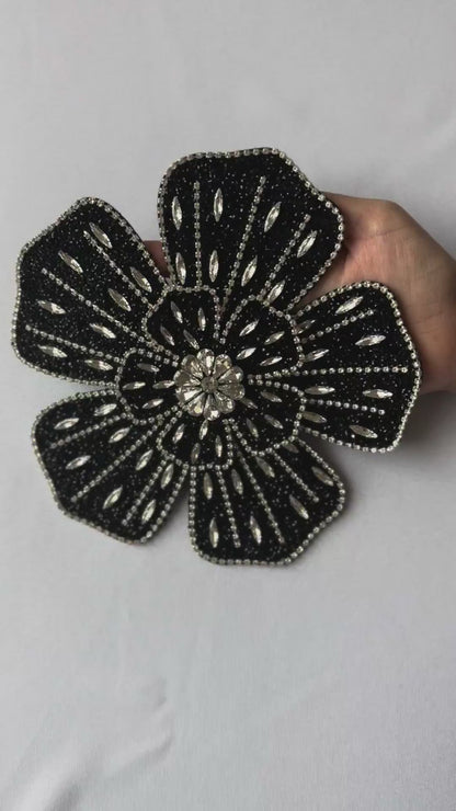 3D Flower Rhinestone Patch